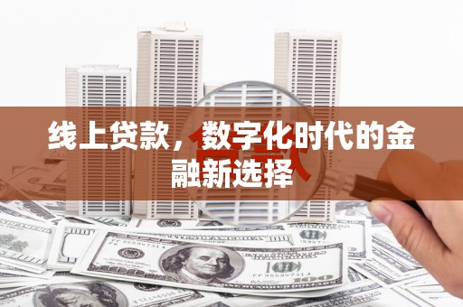 琼结线上贷款，数字化时代的金融新选择
