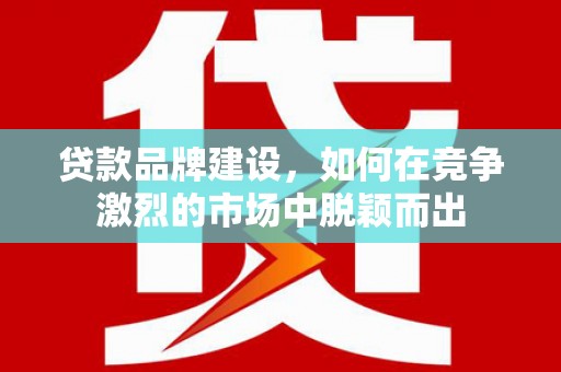 琼结贷款品牌建设，如何在竞争激烈的市场中脱颖而出