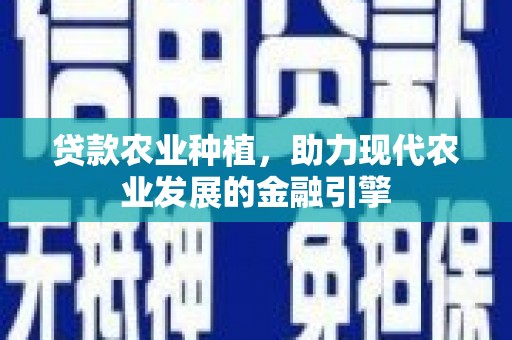 琼结贷款农业种植，助力现代农业发展的金融引擎