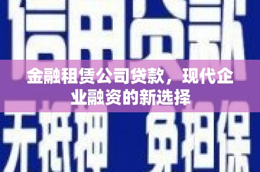 琼结金融租赁公司贷款，现代企业融资的新选择