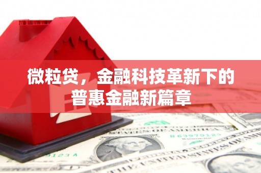 琼结微粒贷，金融科技革新下的普惠金融新篇章
