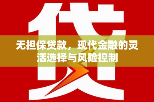 琼结无担保贷款，现代金融的灵活选择与风险控制