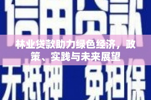 琼结林业贷款助力绿色经济，政策、实践与未来展望