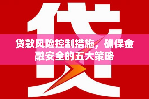 琼结贷款风险控制措施，确保金融安全的五大策略