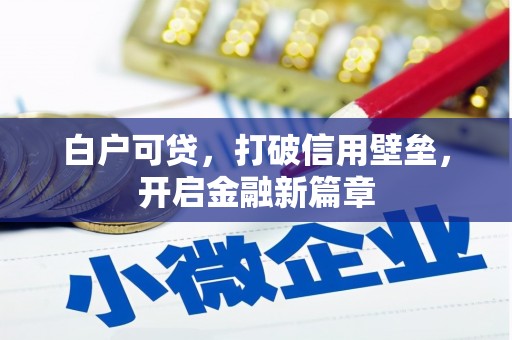 琼结白户可贷，打破信用壁垒，开启金融新篇章