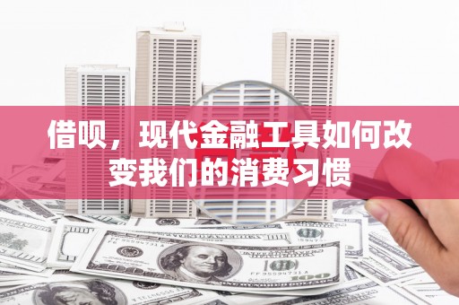 琼结借呗，现代金融工具如何改变我们的消费习惯