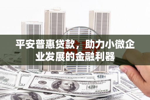 琼结平安普惠贷款，助力小微企业发展的金融利器