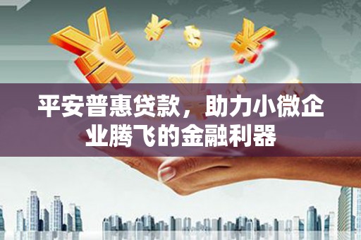 琼结平安普惠贷款，助力小微企业腾飞的金融利器