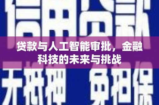 琼结贷款与人工智能审批，金融科技的未来与挑战