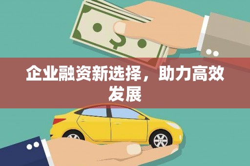 琼结企业融资新选择，助力高效发展